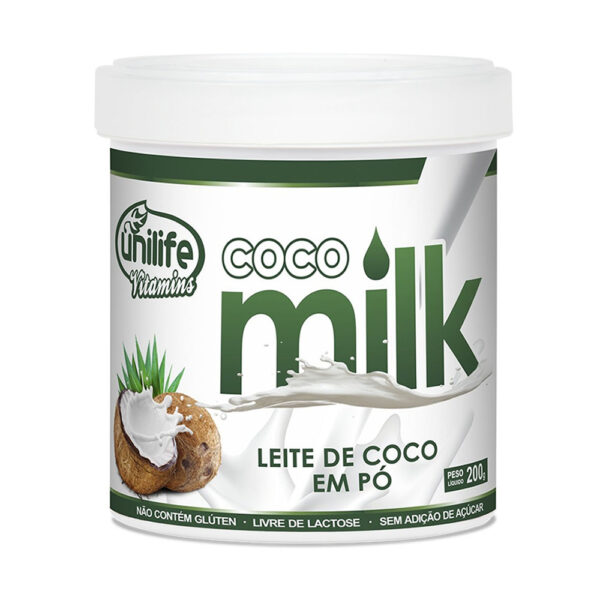 Leite de côco em pó - COCO MILK Unilife pote de 200gr