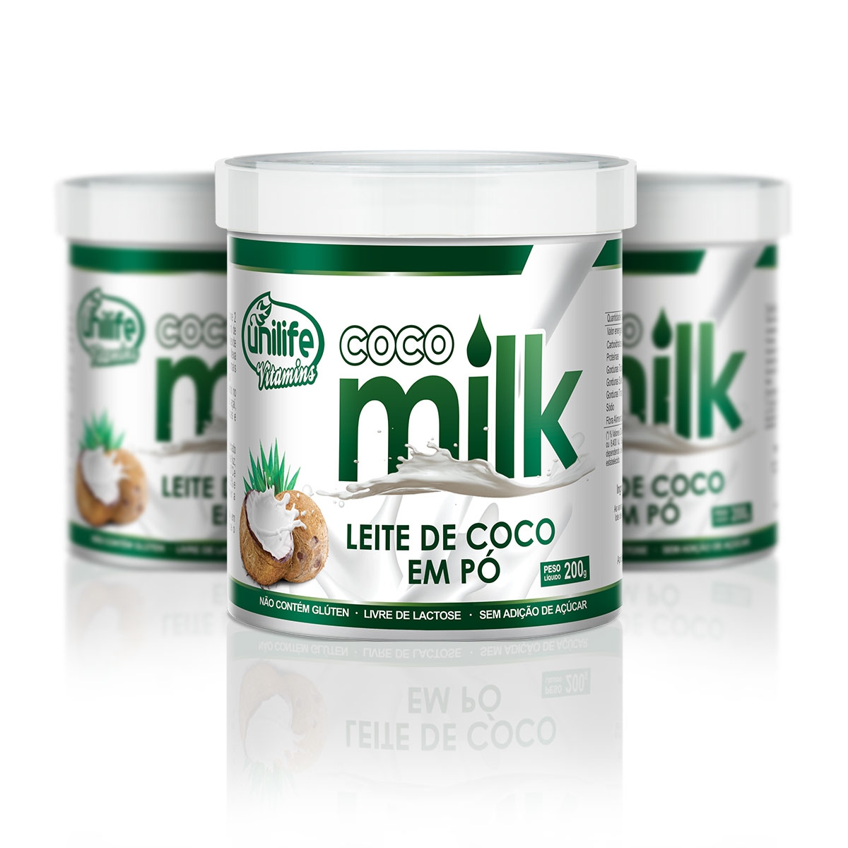 COCO-MILK-LEITE-DE-COCO-EM-PO Leite de côco em pó - COCO MILK Unilife pote de 200gr - Imagem 2