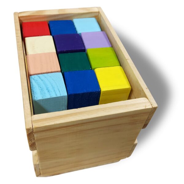 Brinquedo de empilhar Educativo Para Bebês Em Madeira e pintura Atóxica caixa com 36 Blocos