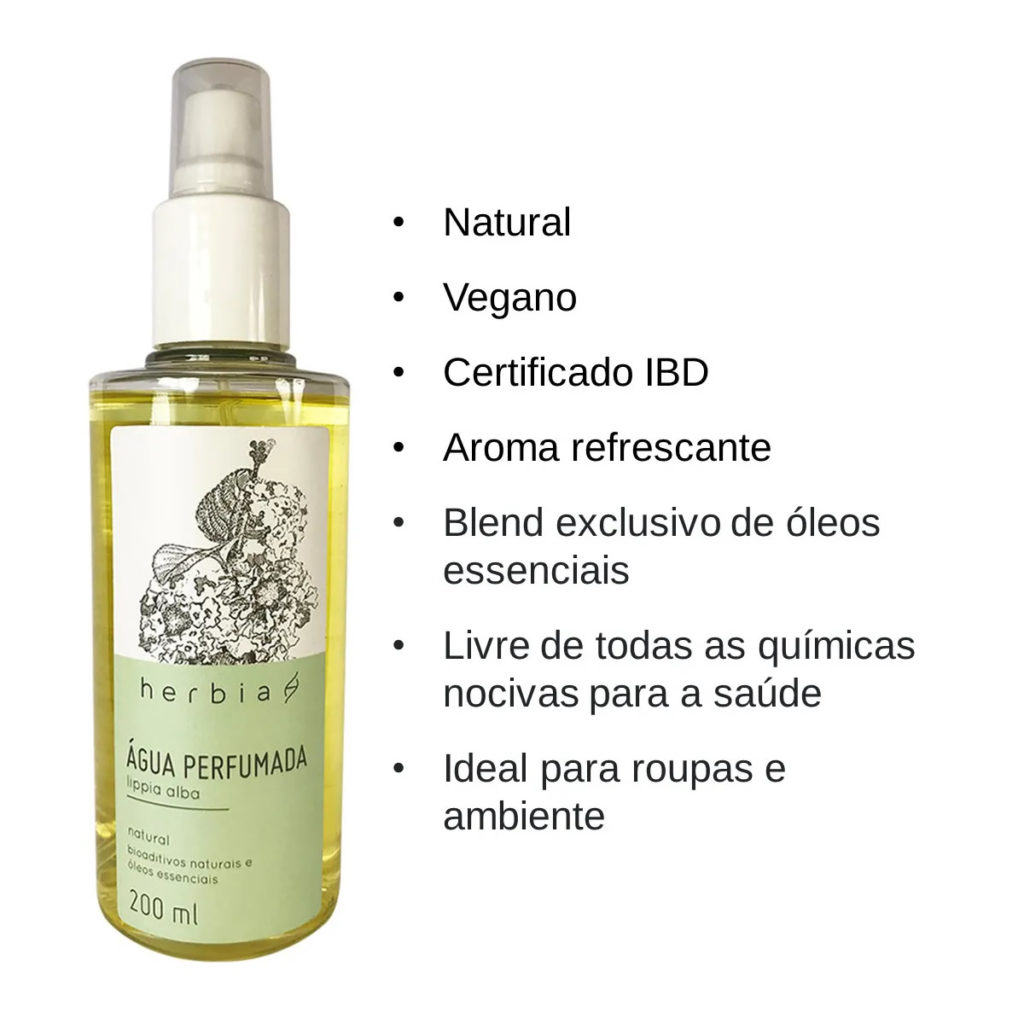 Água perfumada Orgânica Lippia Alba – 200 ml Herbia Agua Perfumada Lippia3 1024x1024