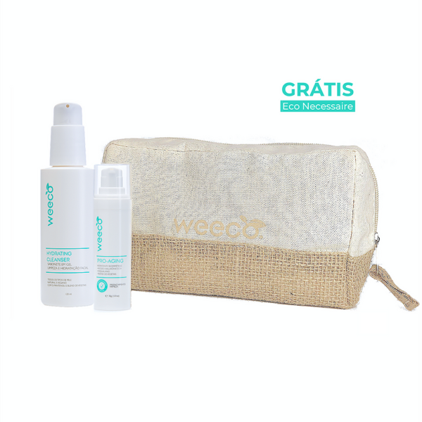 Kit Rejuvenescedor Pro-aging + Hydrating Cleanser - Vegano E Cruelty-free - Necessaire GRÁTIS