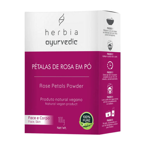 Pétalas de rosa em pó herbia