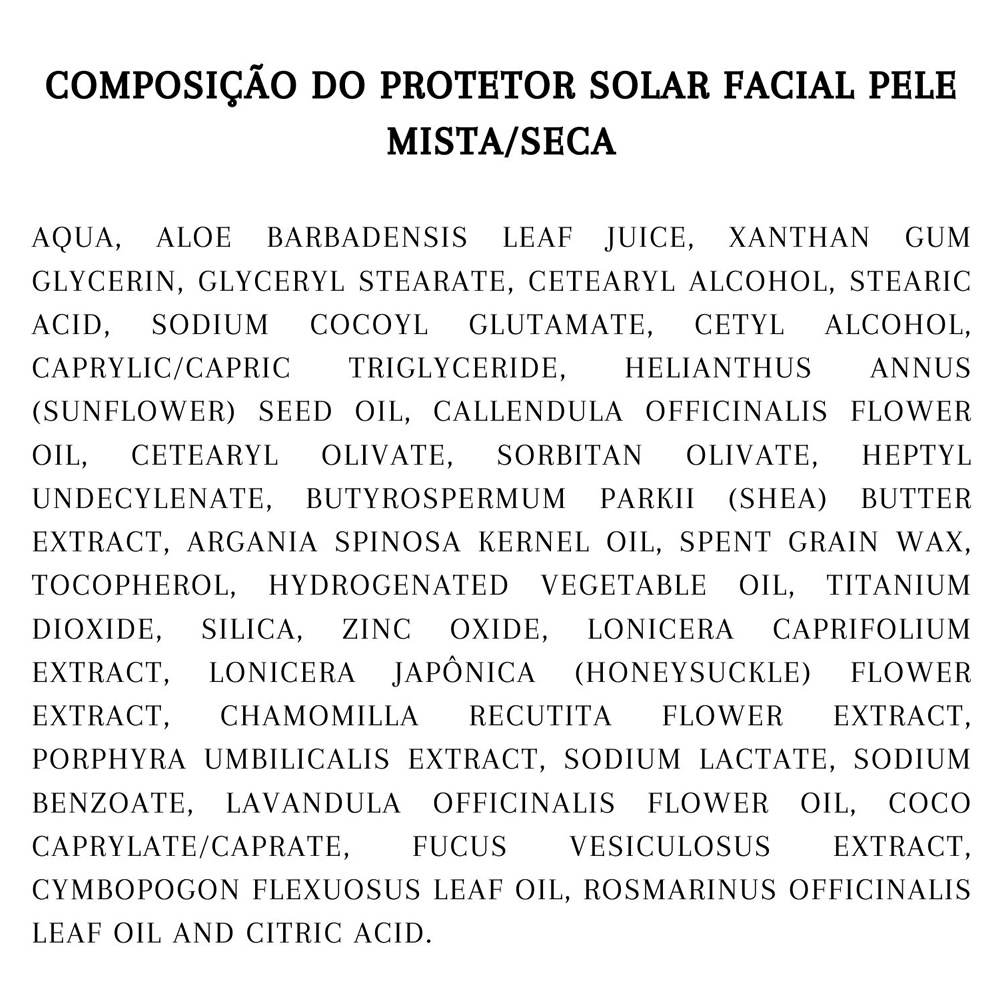 Protetor Solar Facial Natural Vegano para Pele Mista ou Seca – 50 g Herbia 002 Seca
