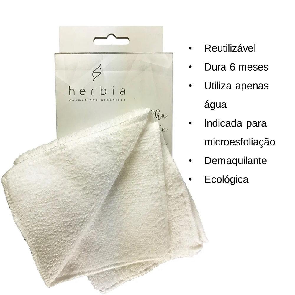 003 Toalha Demaquilante E Limpeza Reutilizável Ecológica Herbia - Imagem 7