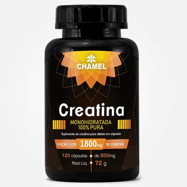 Creatina em cápsulas 100% pura Chamel 120 cápsulas 500mg