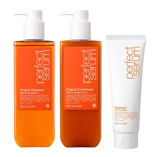 Mise en Scène Perfect Serum Kit Shampoo 530ml + Condicionador 530ml + Máscara 180ml