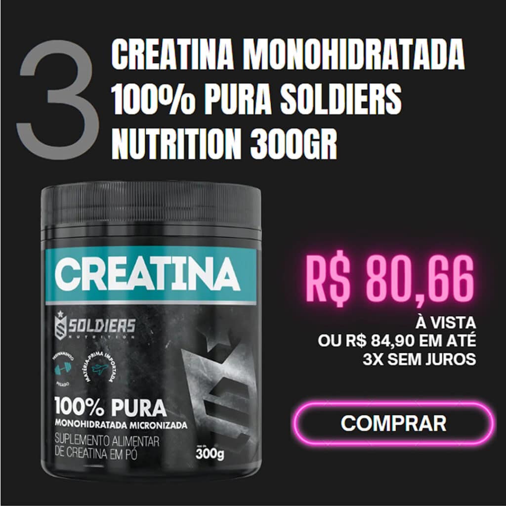 Creatina Monohidratada Pote 300g 100% Pura Importada Soldiers Nutrition