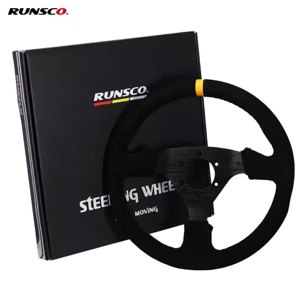 Volante universal em Alumínio 330mm Camurça Drift Sim para Simulador de Corrida Runsco