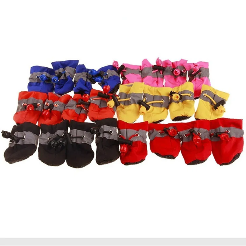S026c5511030742e39b95411971ddd1b6I.webp Botinhas antiderrapantes impermeáveis para cães e gatos pequenos 4 peças - Imagem 2
