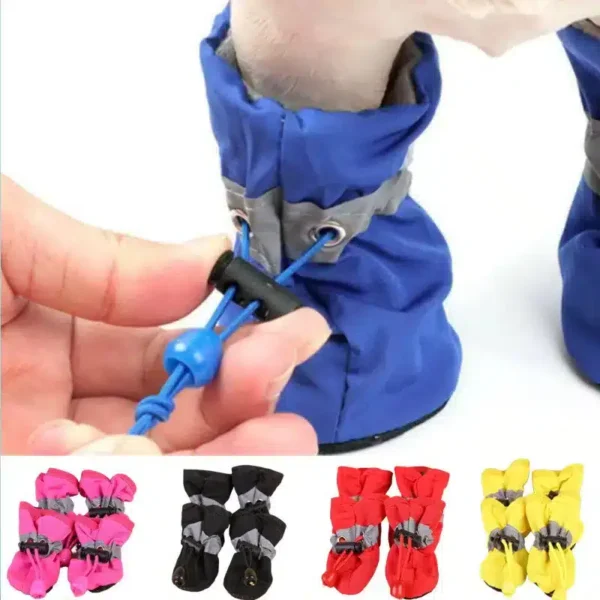 Botinhas antiderrapantes impermeáveis para cães e gatos pequenos 4 peças